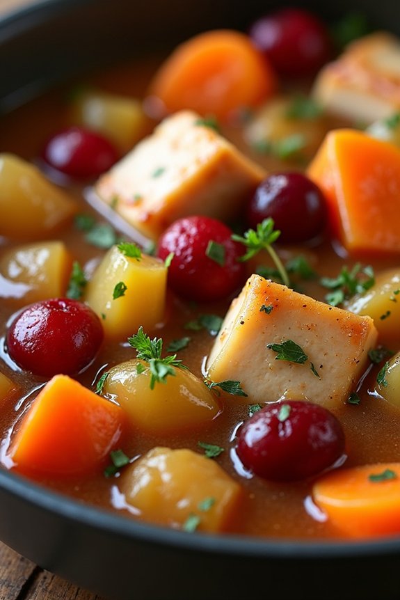 festive turkey cranberry stew