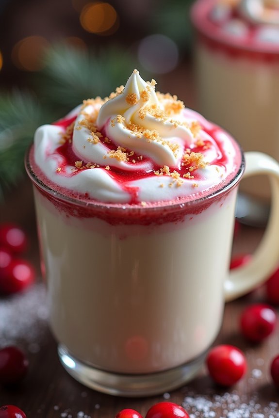 festive white chocolate beverage