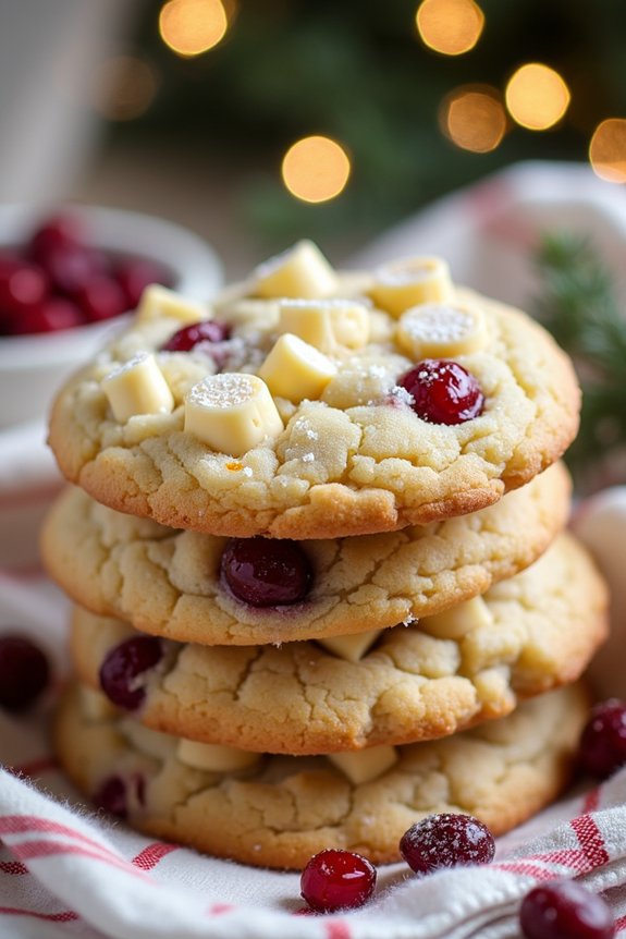festive white chocolate cranberry cookies