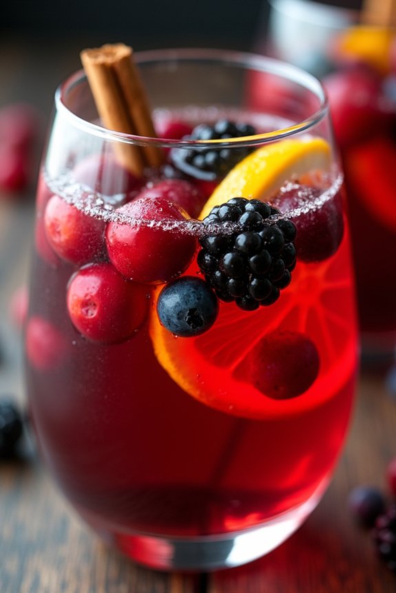 festive winter berry sangria