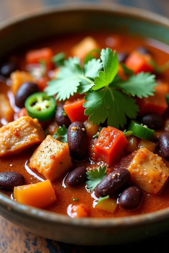 flavorful chicken black bean stew