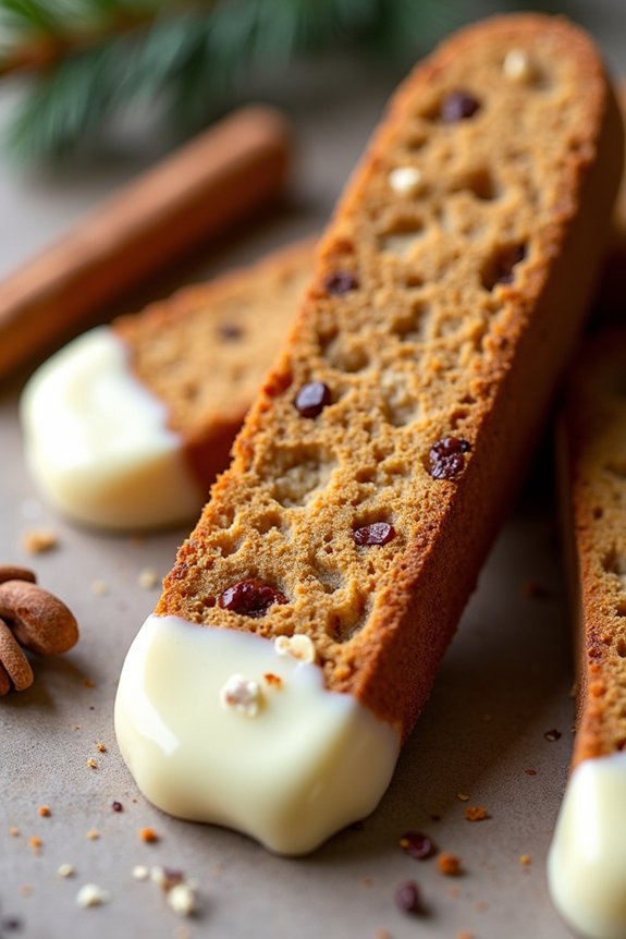 gingerbread biscotti holiday treats