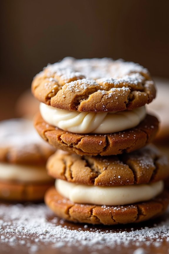 gingerbread cookies with cream filling