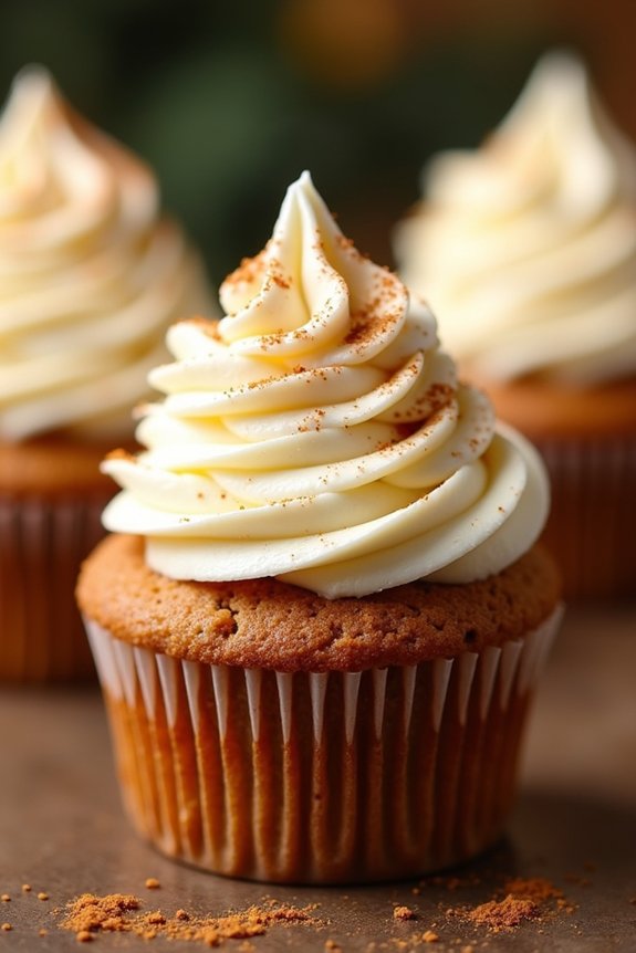 gingerbread cupcakes with frosting