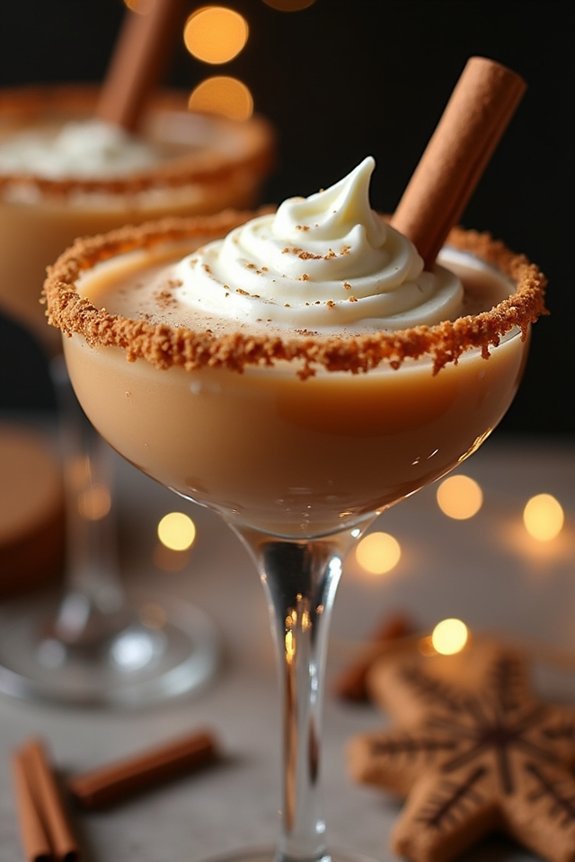 gingerbread flavored holiday cocktail