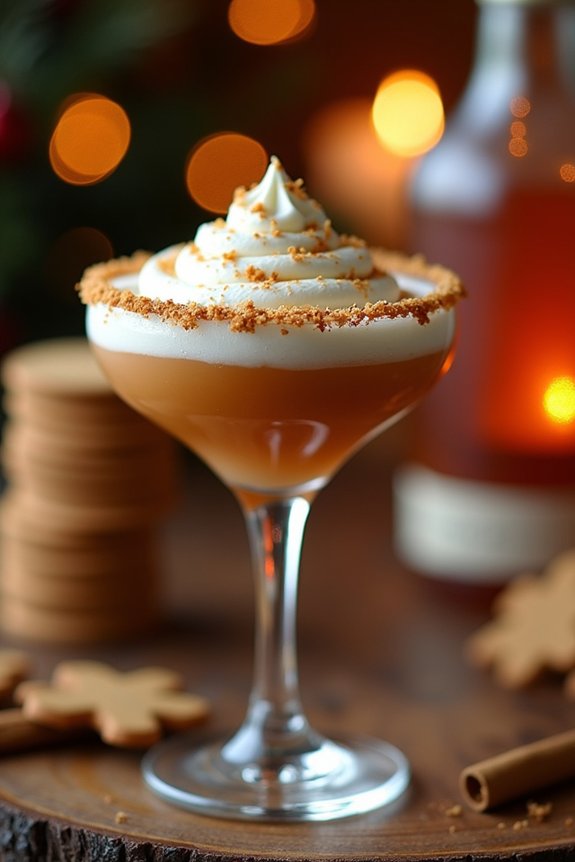 gingerbread flavored holiday cocktail