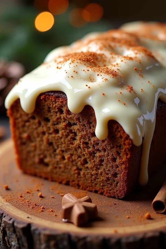gingerbread loaf with frosting