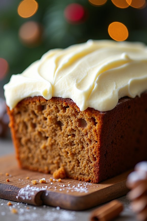 gingerbread loaf with frosting