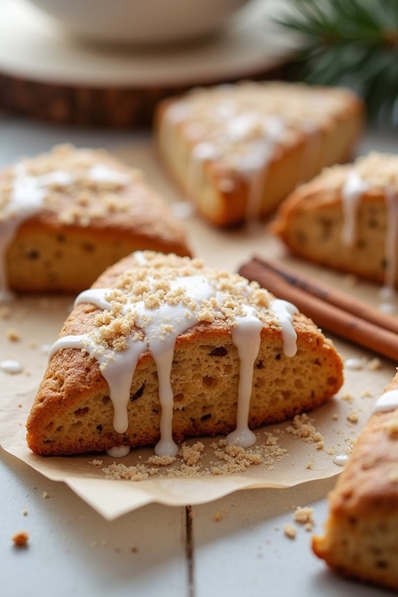 gingerbread scones with glaze