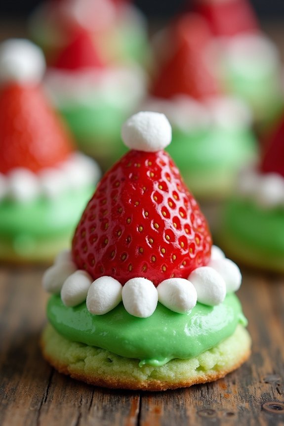 grinch santa hat cookies