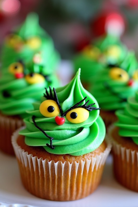 grinch themed festive cupcakes recipe