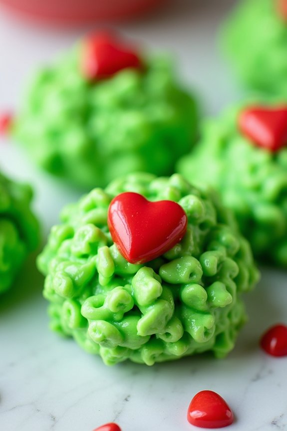 grinchy festive marshmallow treats