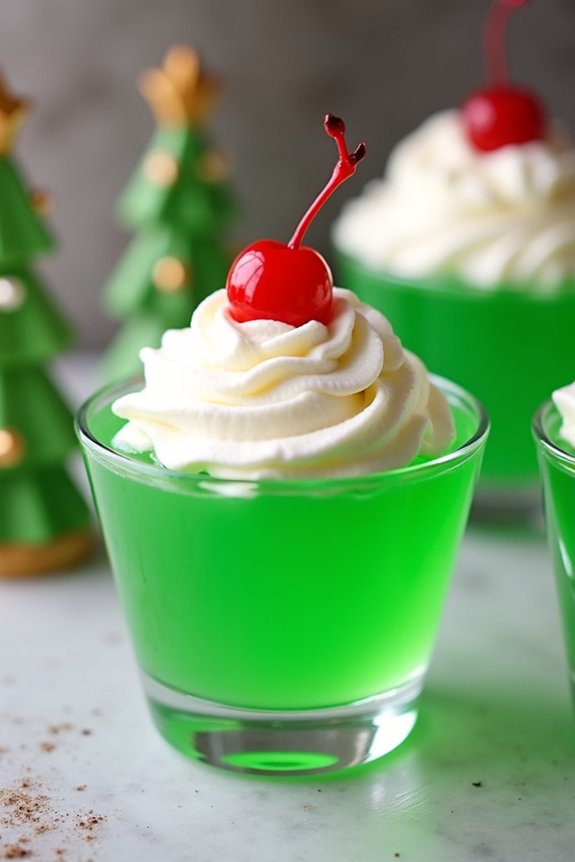 grinchy lime jello cups