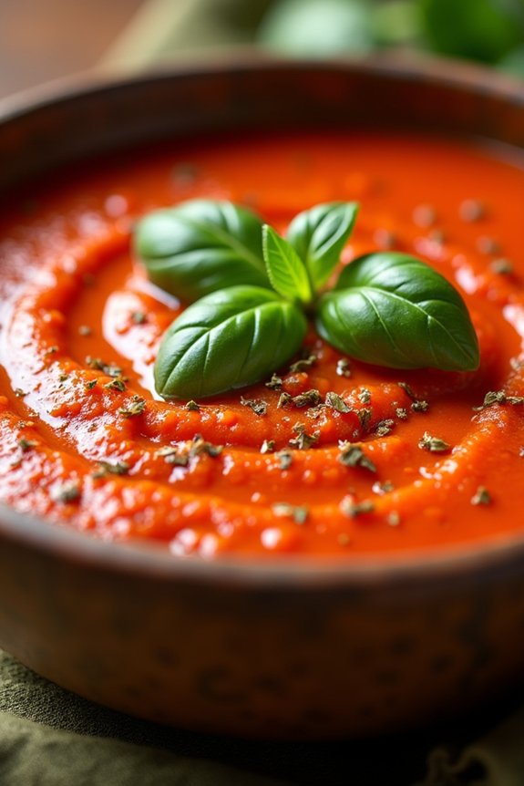 healthy roasted pepper soup