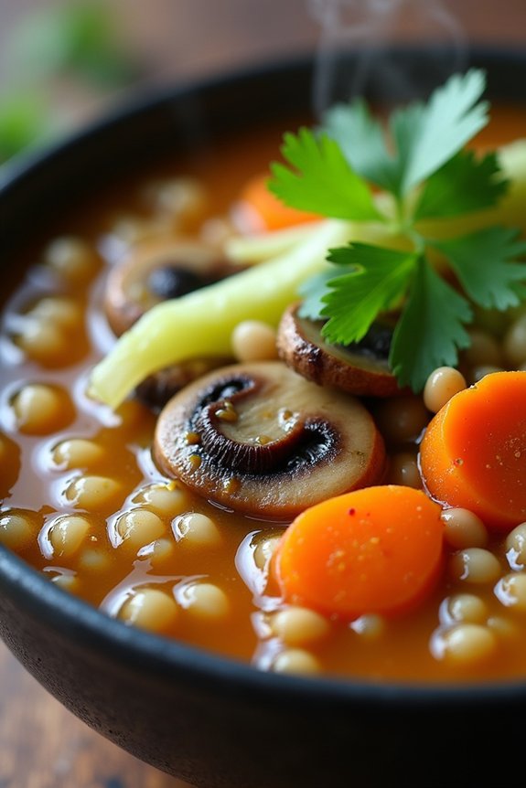 hearty asian mushroom soup