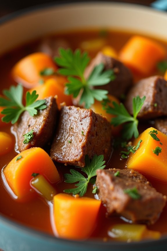 hearty beef and butternut stew