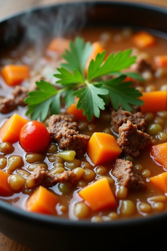 hearty beef lentil soup