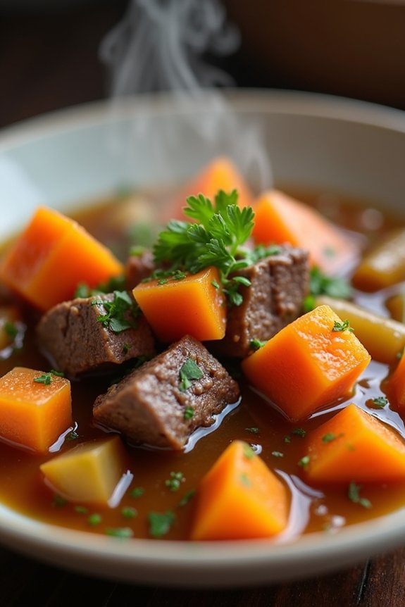 hearty beef sweet potato stew