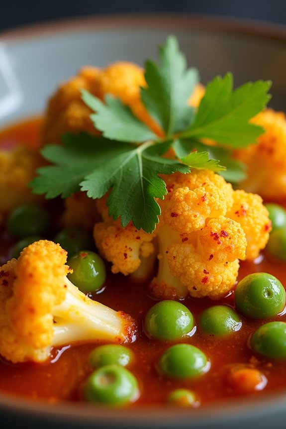 hearty cauliflower pea stew