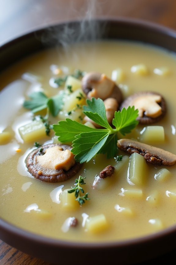 hearty celery mushroom soup