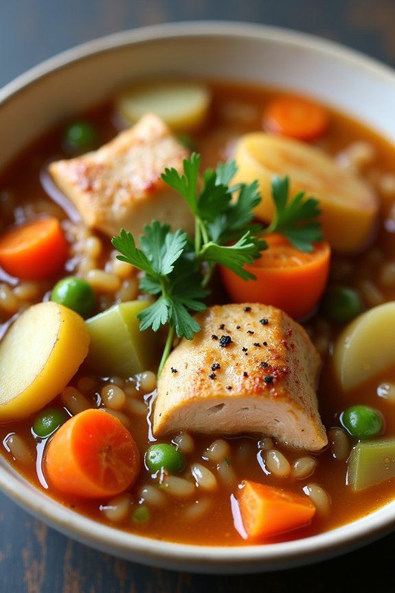 hearty chicken barley stew