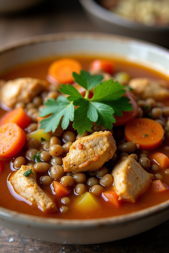 hearty chicken lentil stew