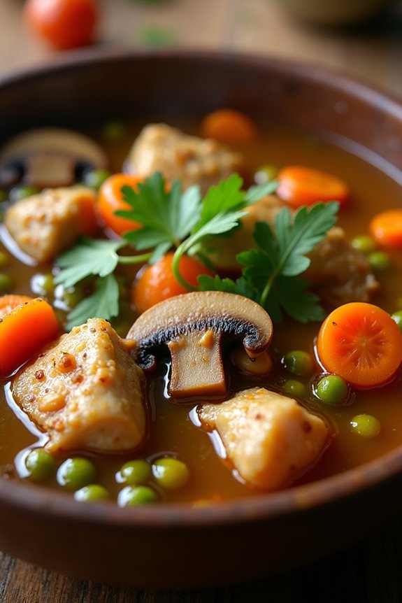 hearty chicken mushroom stew