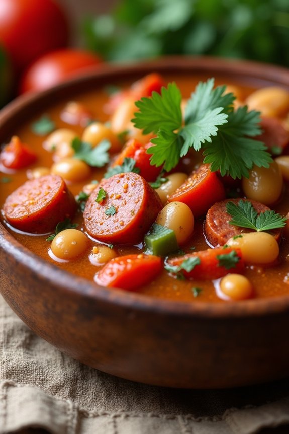 hearty chorizo bean stew