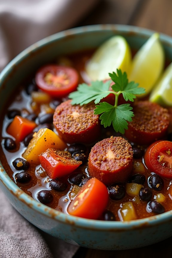 hearty chorizo black bean stew