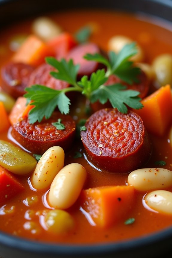 hearty chorizo white bean stew