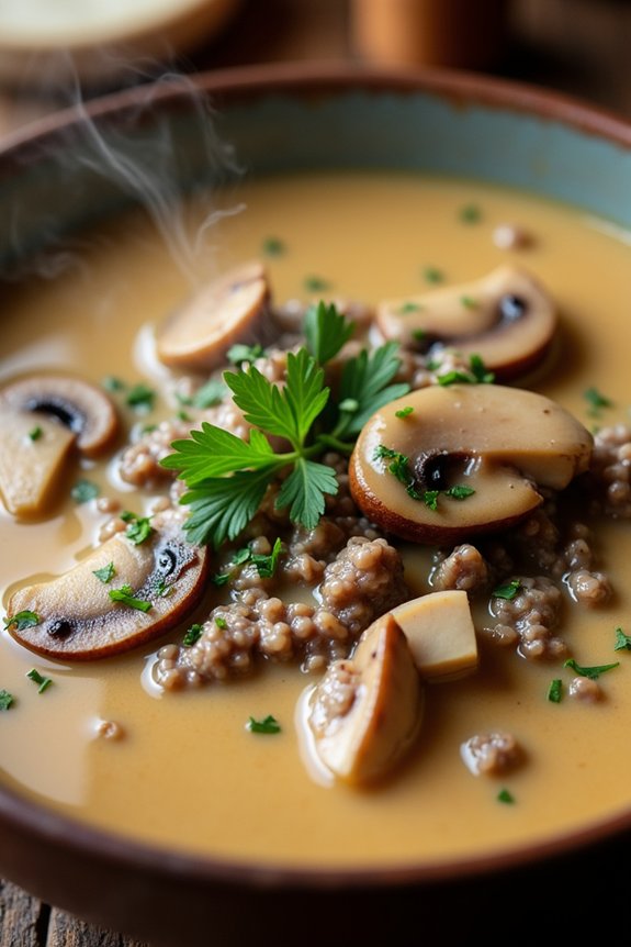 hearty creamy beef soup