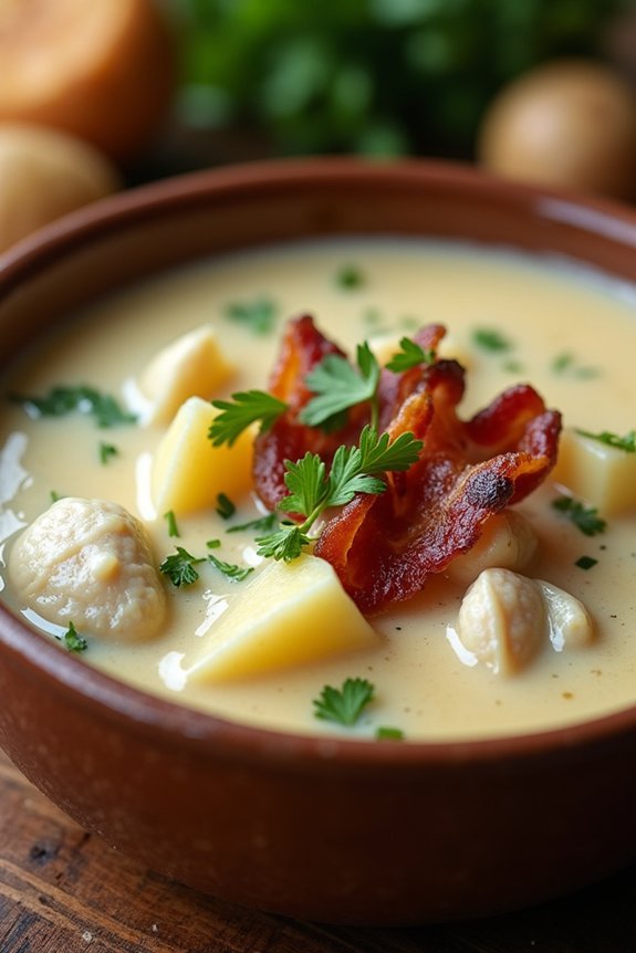 hearty creamy clam chowder