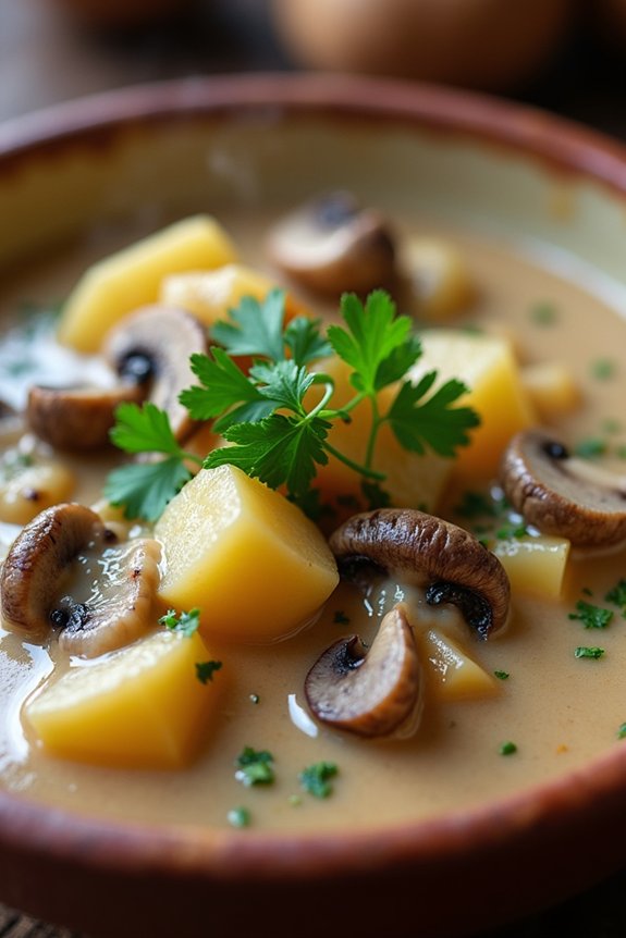 hearty creamy mushroom stew