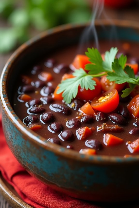 hearty diabetic friendly black bean soup