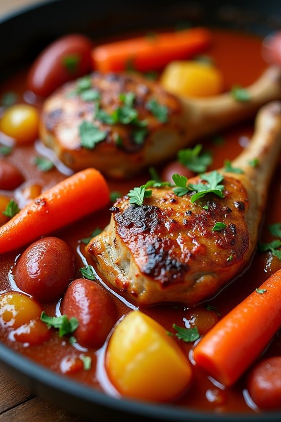 hearty duck and chorizo stew