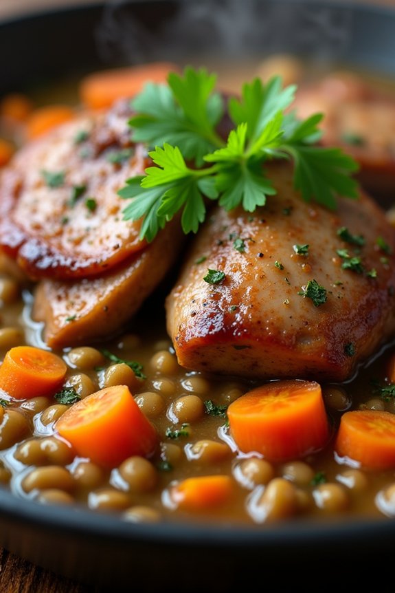 hearty duck lentil stew