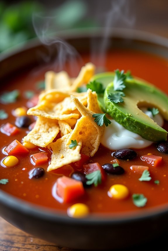 hearty flavorful tortilla soup