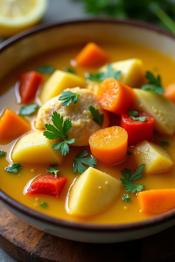 hearty ginger turmeric chicken stew