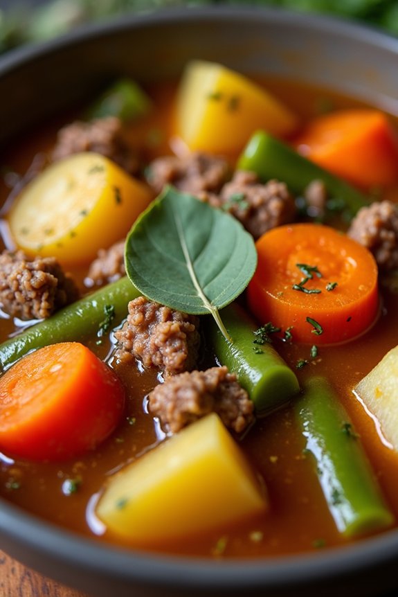 hearty herb infused hamburger stew