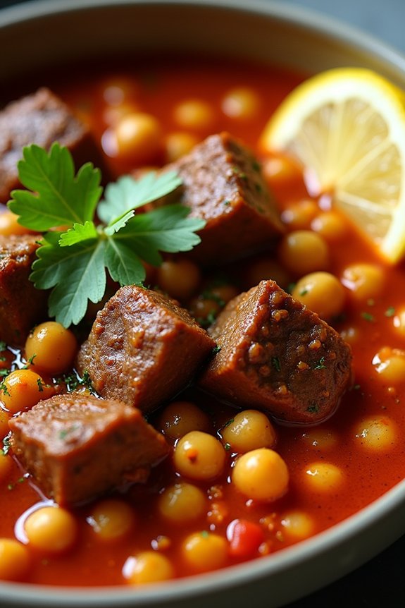 hearty lamb chickpea stew