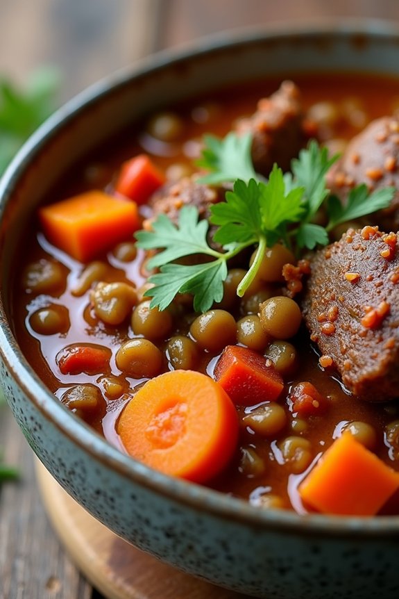 hearty lamb lentil stew