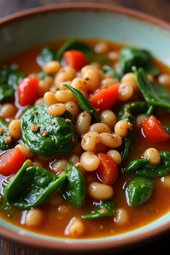 hearty lentil spinach stew