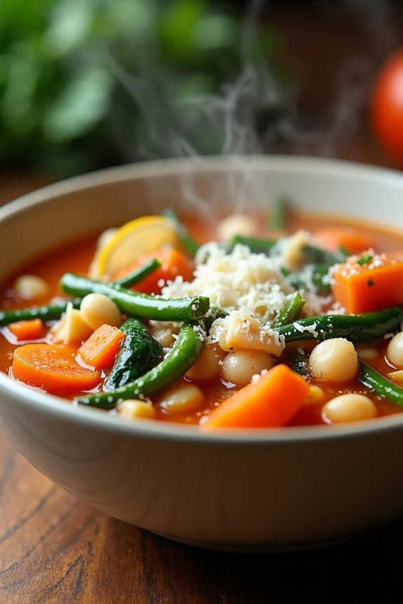 hearty low calorie minestrone soup
