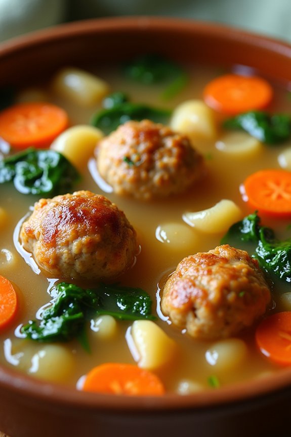 hearty meatball vegetable soup