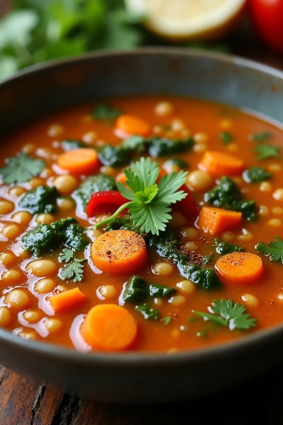 hearty moroccan lentil soup