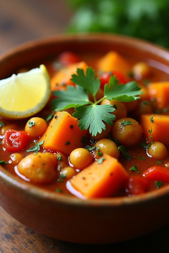 hearty moroccan spiced sweet potato stew
