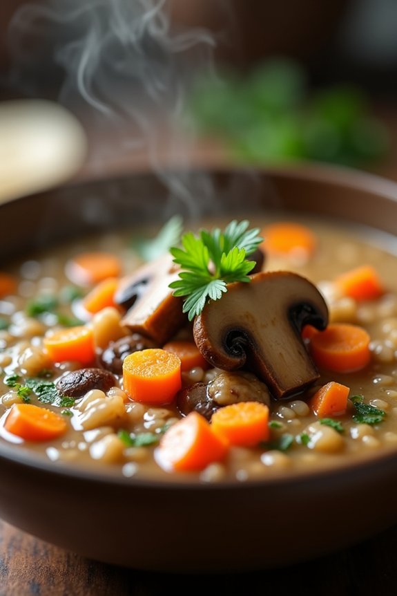 hearty mushroom barley soup