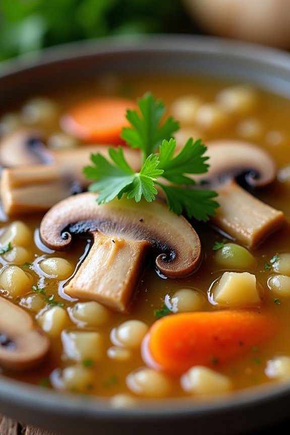 hearty mushroom barley soup