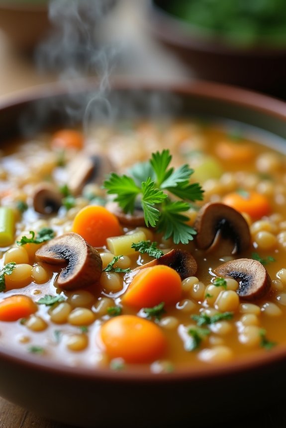 hearty mushroom barley soup