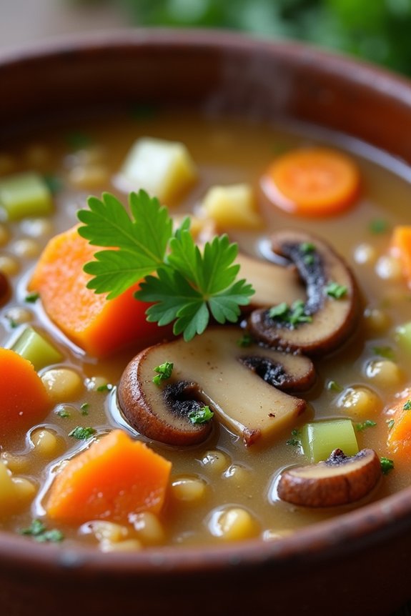 hearty mushroom barley soup